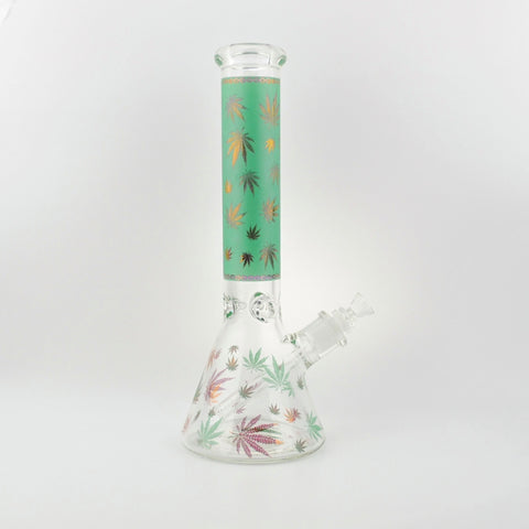MJ Sandblasted Leaf Beaker Waterpipe