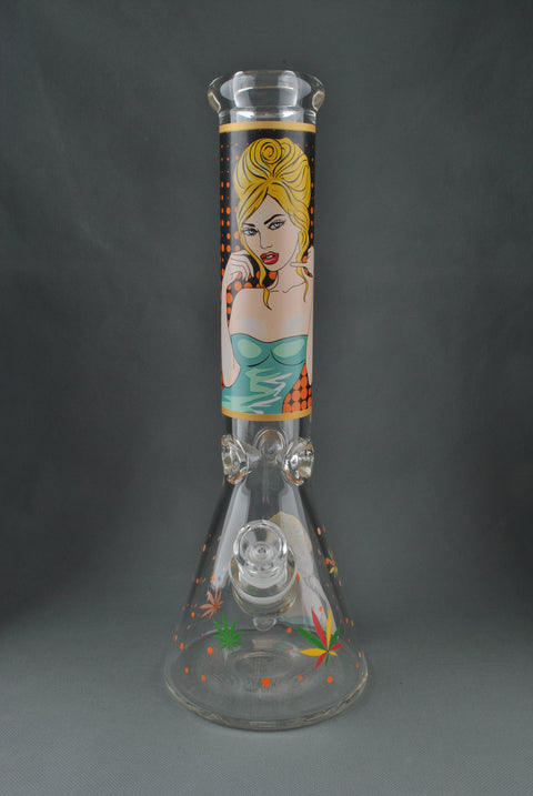 7mm Thick Pinup Girl Beaker