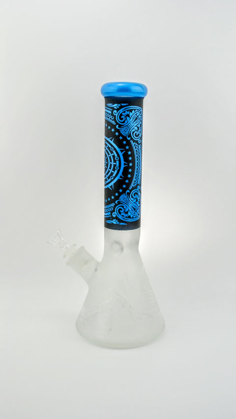 Blue Designer Frosted Waterpipe