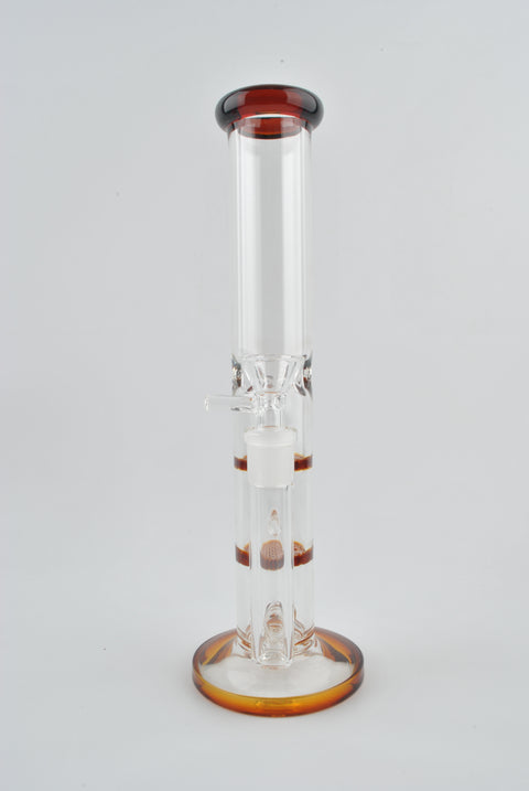 Stemless Double Honeycomb Perc - Amber