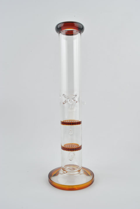 Stemless Double Honeycomb Perc - Amber