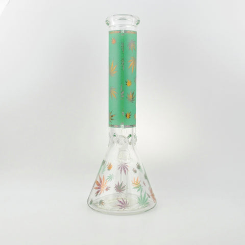 MJ Sandblasted Leaf Beaker Waterpipe