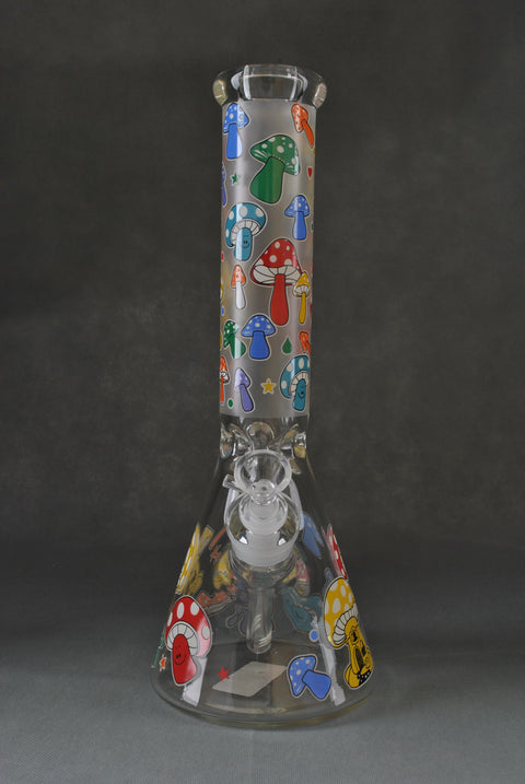 Mushroom Sandblasted Stems And Cap Beaker Waterpipe