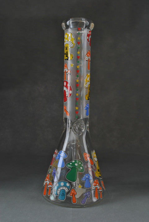 Mushroom Sandblasted Stems And Cap Beaker Waterpipe
