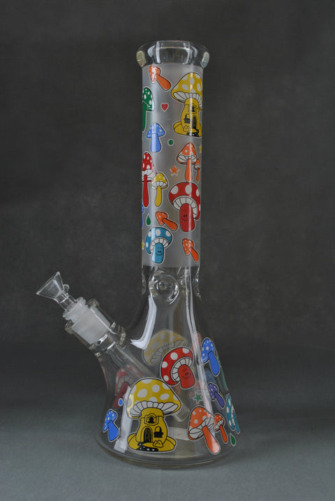 Mushroom Sandblasted Stems And Cap Beaker Waterpipe
