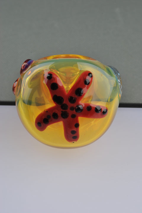 Lost Boys Glass Honeycomb Starfish Hand Pipe