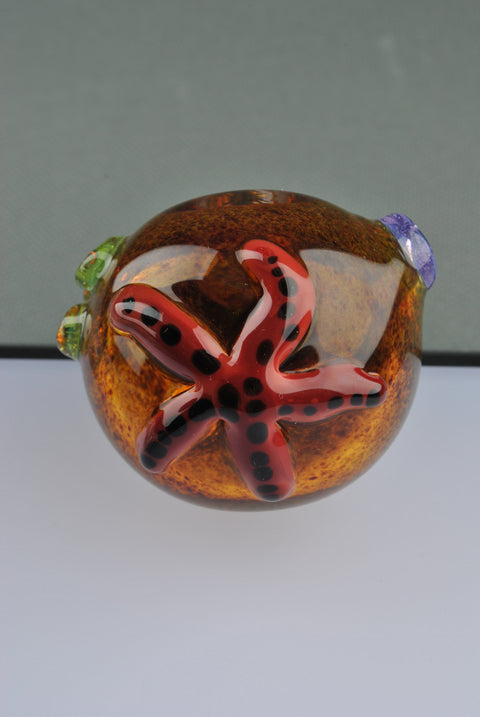 Lost Boys Glass Fritted Starfish Hand Pipe