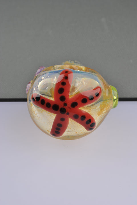 Lost Boys Glass Fritted Starfish Hand Pipe