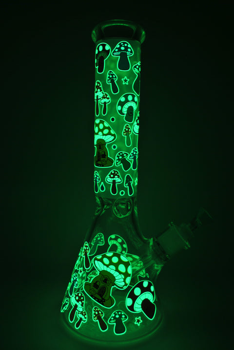 Mushroom Sandblasted Stems And Cap Beaker Waterpipe