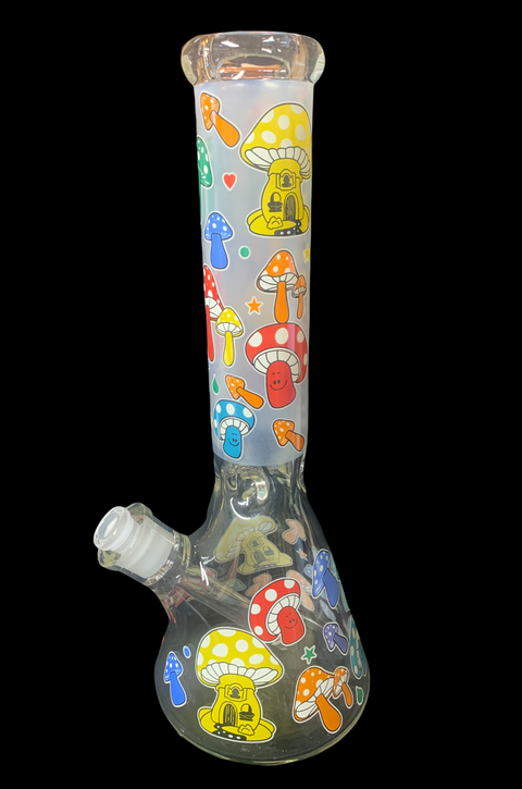 Mushroom Sandblasted Stems And Cap Beaker Waterpipe