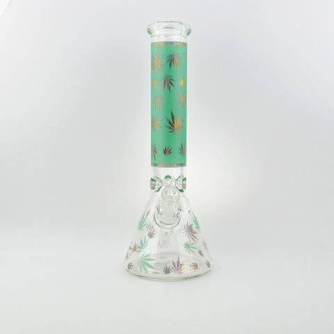 MJ Sandblasted Leaf Beaker Waterpipe