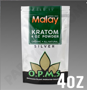 OPMS Kratom Silver Malay Green Vein POWDER 4 oz