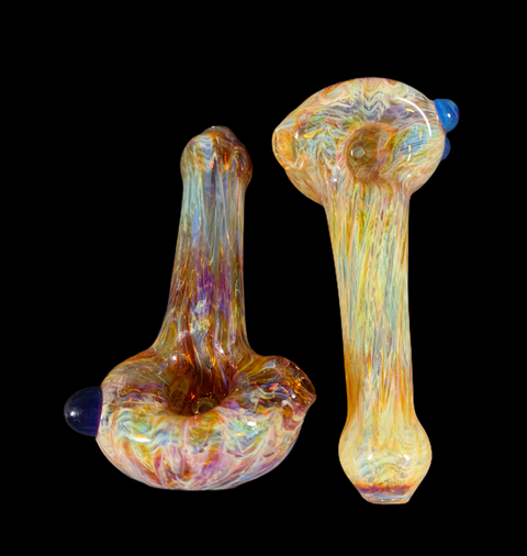 Andy Dillon Fumed Handpipe w/ Blue Dots
