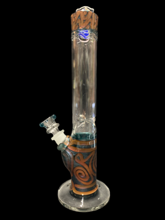 HVY Glass Unobtanium Straight Mini Water Pipe With Wave Accents
